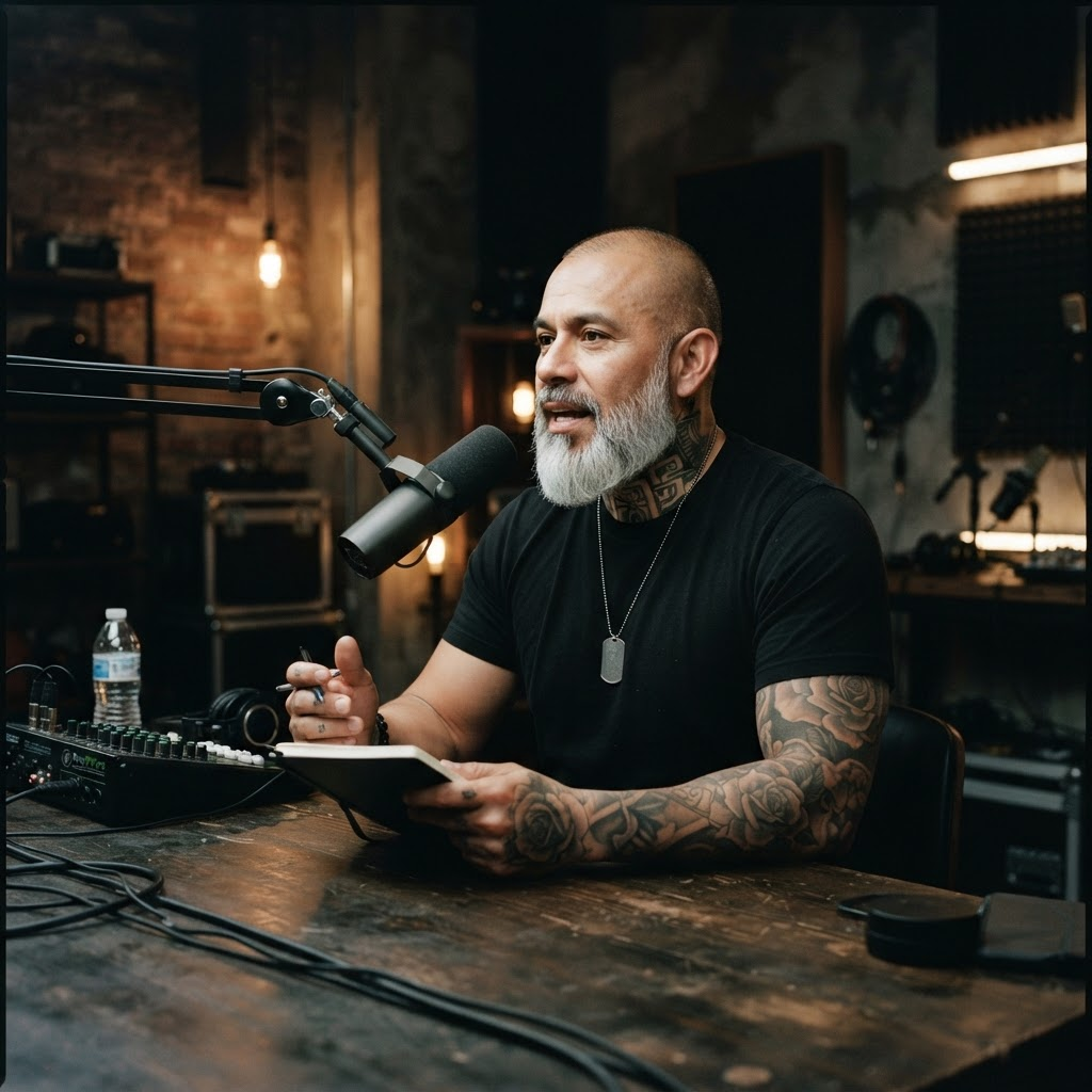 Founder recording the 25 Two Life podcast